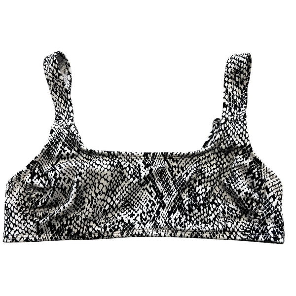Xhiliration Snake Print Square Neck Swim Top Size Small