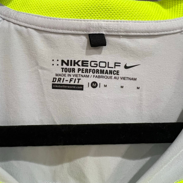 Nike Golf Tour Performance Neon Yellow Quarter Zip Collared Pullover Medium
