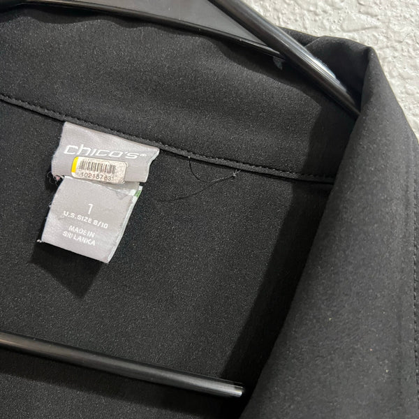Chico's Lightweight Black Full Zip Jacket Size 8/10