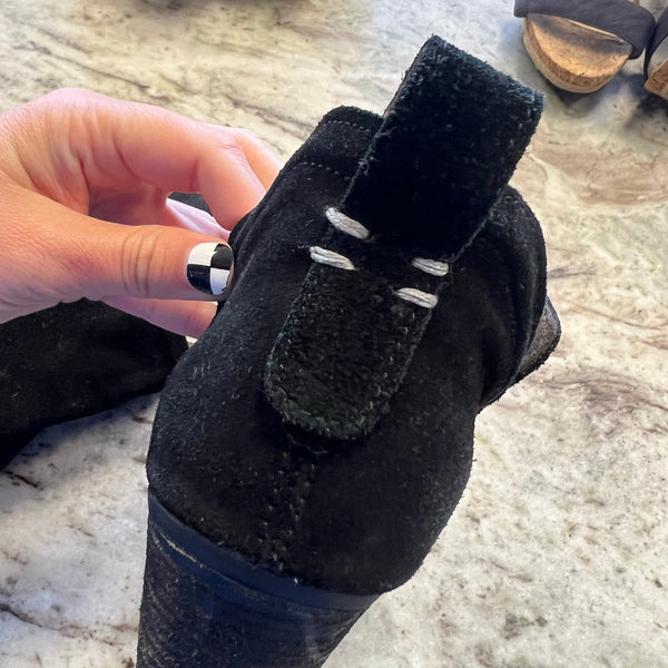 Jeffrey Campbell Black Suede Adjustable Booties Size 9.5