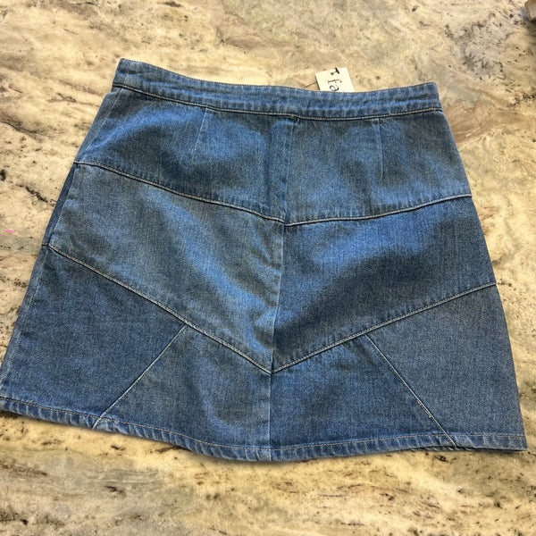 NWT Fab'rik Patchwork Button Up Denim Mini Skirt Small