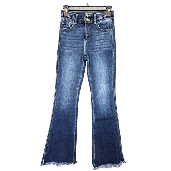 KanCan Girls Double Button High Rase Flare Jeans Size Youth 14