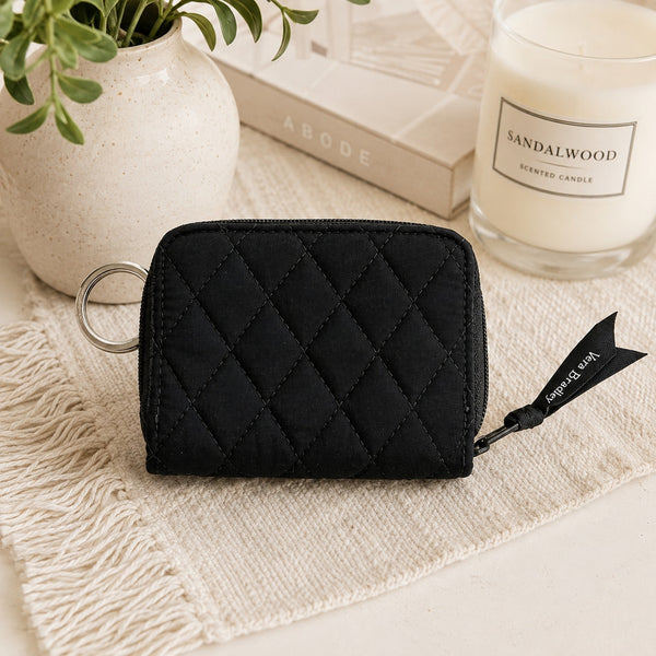 Vera Bradley Black Quilted Card Pouch