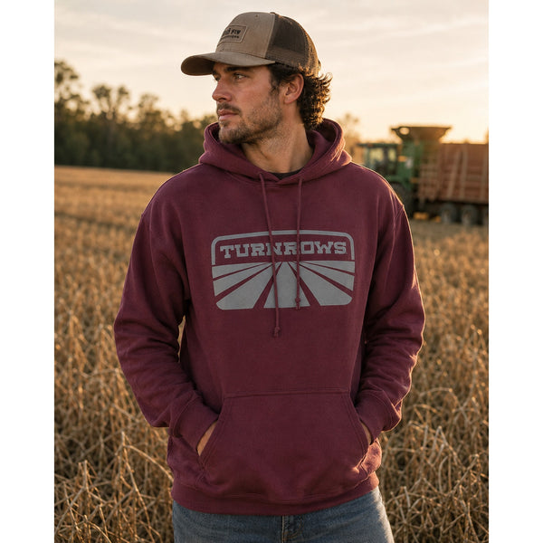 Turnrows Farming Men's Burgundy Hoodie Size XL