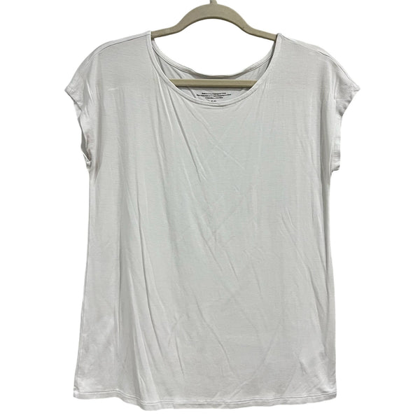Tahari Butter Soft White Short Sleeve Top Small