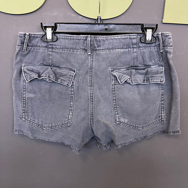American Eagle Blue Raw Hem Denim Shorts Size 4