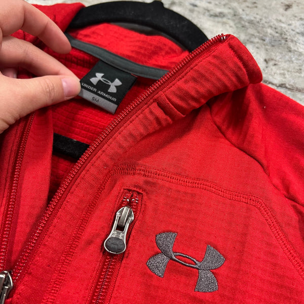 Under Armour Men's Red Quarter Zip Pullover Size Small