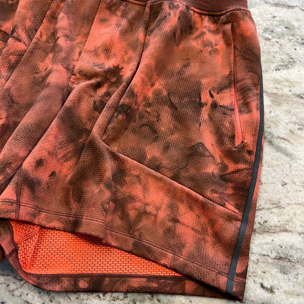 Lululemon Men's Orange + Brown Athletic Shorts Size XL