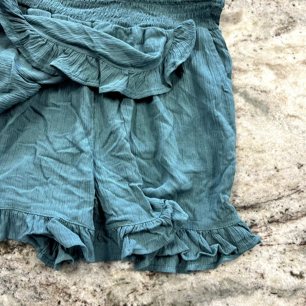 Girls Teal Ruffle Skort Size Small