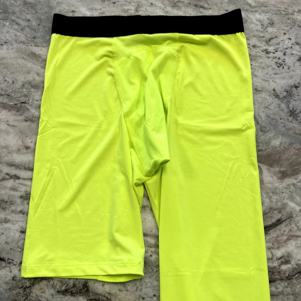 Men's 3/4 Compression Leggings Neon Yellow Size Small