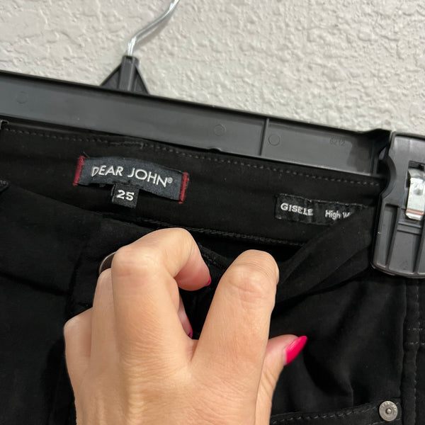 NWT Dear John Giselle Skinny Jeans Black Suede Size 25