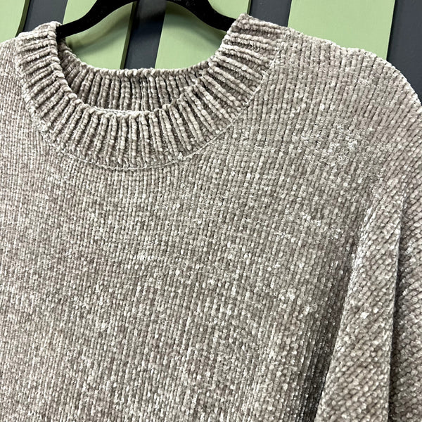 Zenana Premium Light Brown Chenille Sweater Tunic Plus Size 2XL