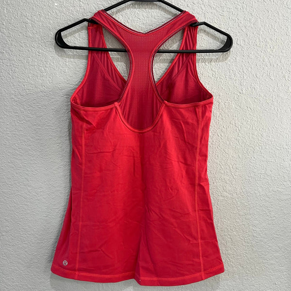 Lululemon Cool Racerback Coral Red Tank Top Size 8