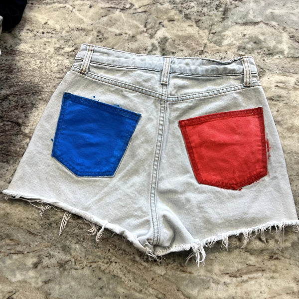 Wild Fable Super High Rise Cutoff Shorts Hand Painted Size 2