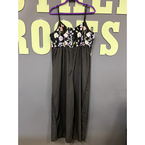 Women's Floral + Black Jumpsuit Size 1XL