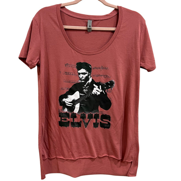 Bella Canvas Mauve Scoop Neck Elvis Graphic Tee Medium