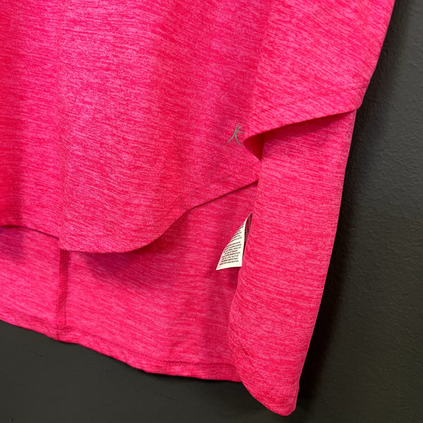Danskin Hot Pink Heathered Short Sleeve Athletic Top Large