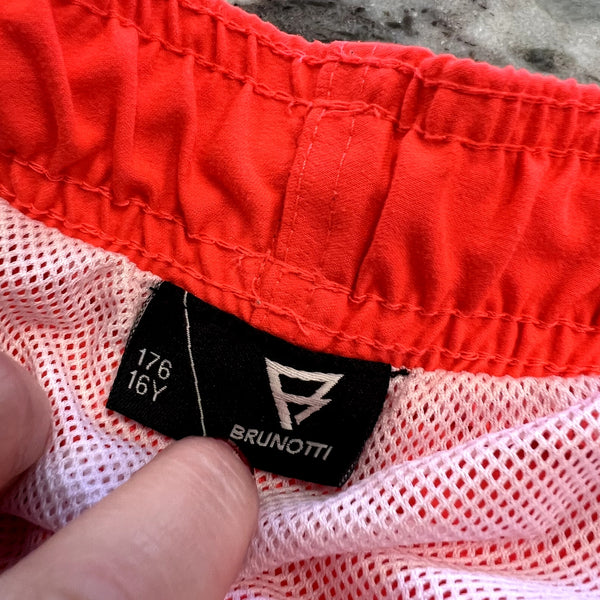 Brunotti Neon Red Orange Boys Swim Trunks Size Youth 16