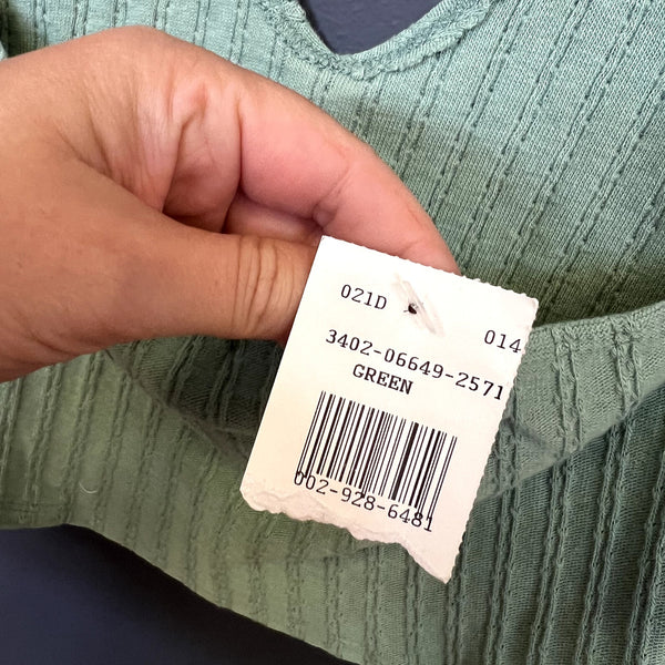 NWT Heart & Hips Light Green Halter Open Back Cotton Tank Top Medium