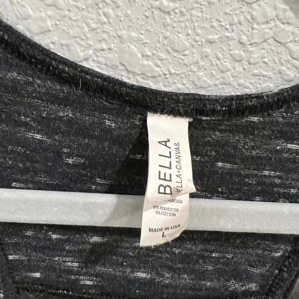 Bella Canvas Black Marbled Flowy Racerback Workout Tank Top Large