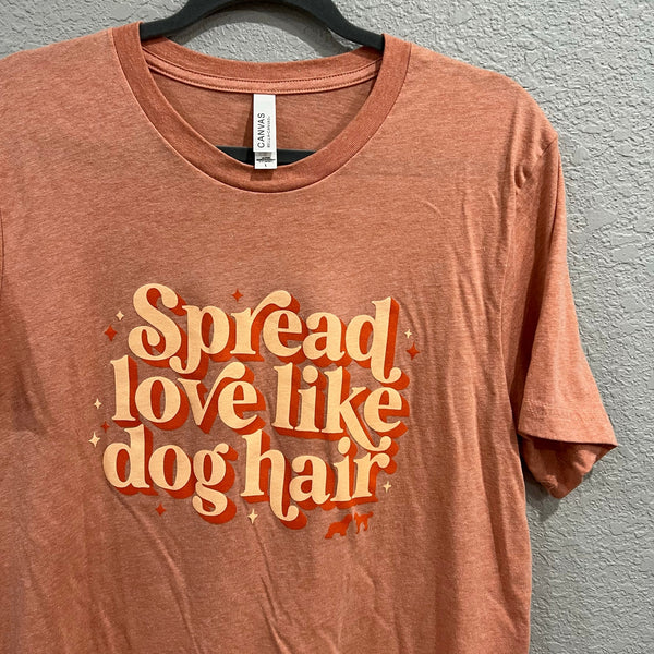 Marlow & Fitz "Spread Love Like Dog Hair" Orange Short Sleeve Graphic Tee Large