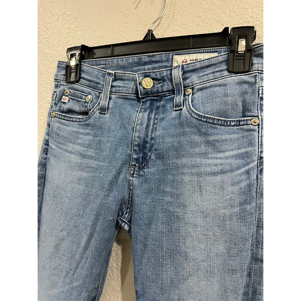 AG Denim Light Wash Raw Hem Skinny Jeans Size 24