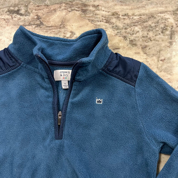 Crown & Ivy Kids Navy Fleece Quarter Zip Pullover Size 5