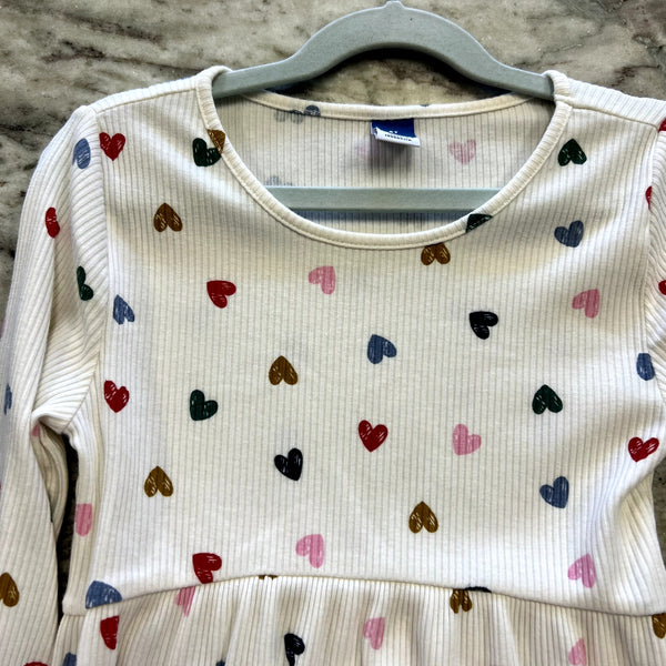 Old Navy Heart Print Ribbed Dress Size 6T