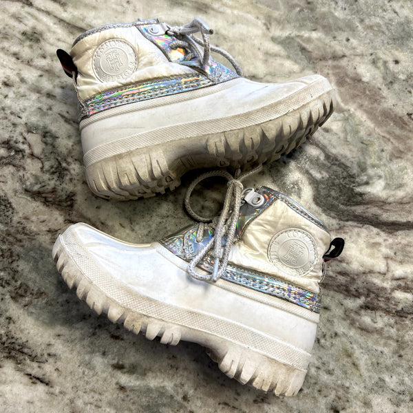 Tommy Hilfiger White Puffer Snow Boots Size Youth 11