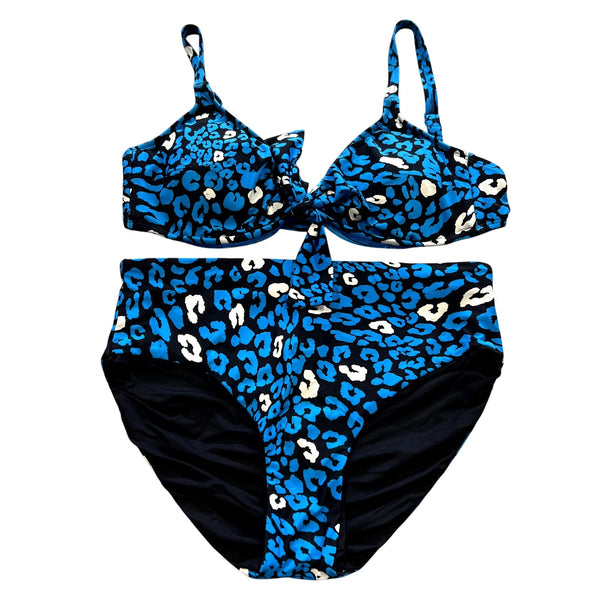 Coco Reef Blue Leopard Bikini Set Women's Size M/L
