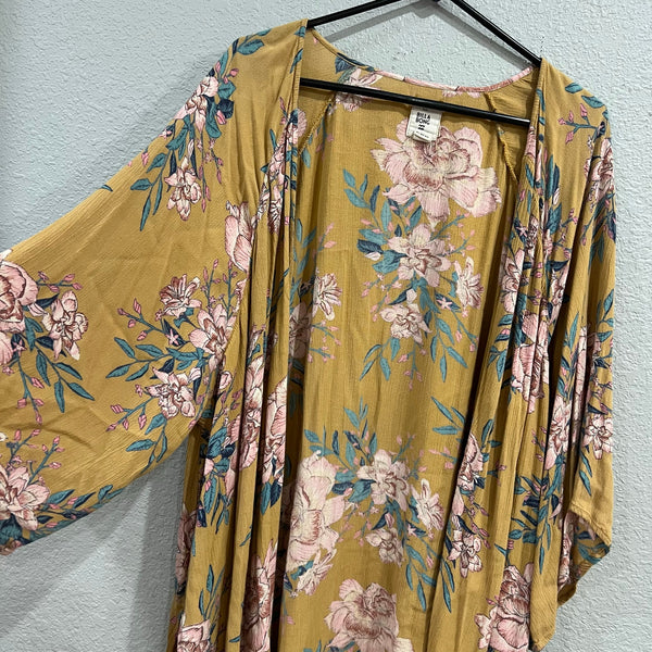Billabong Floral Mustard Bohemian Cardigan Size M/L