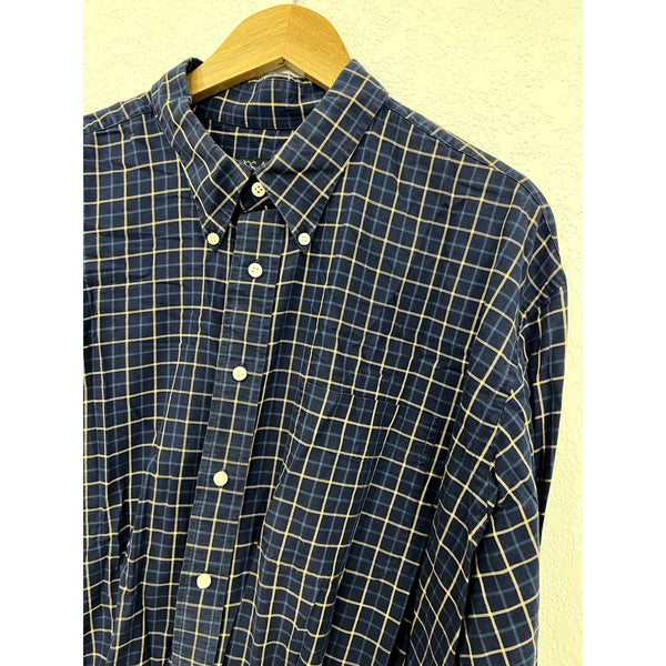 Jos. A Bank Executive Collection Blue Plaid Button Down XXL