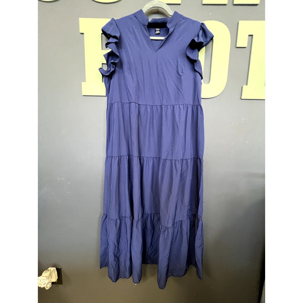 Women's Blue Tiered Maxi Dress Size Large