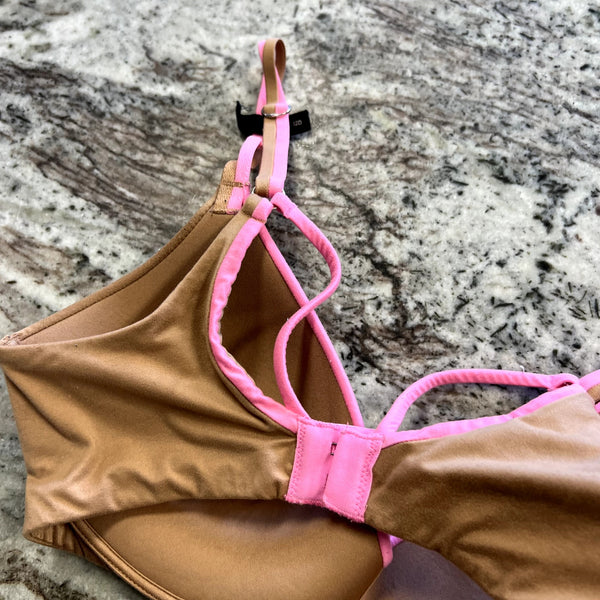 Aerie Wireless Nude + Pink Bra Size 32D