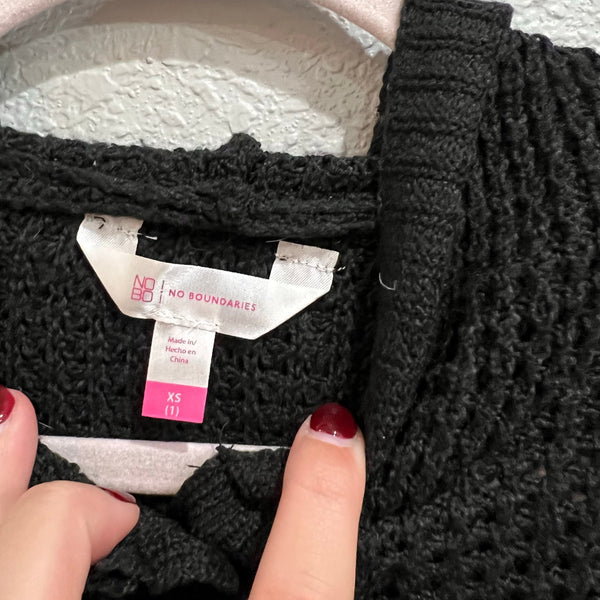 NOBO Chunky Knit Hooded Swim Coverup Pullover Sweater XS