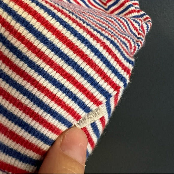 Levi’s Red White Blue Striped Baby Tee Size Large