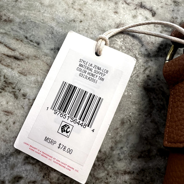 NWT Lucky Brand Pebbled Brown Leather Crossbody Bag