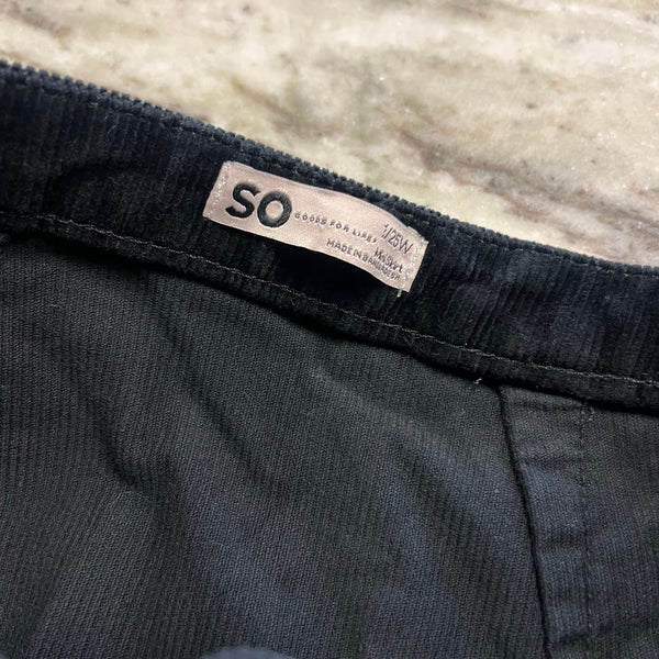 SO Black Corduroy Front Tie Mini Skirt Size 1