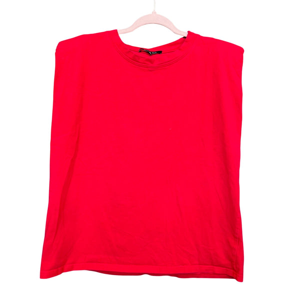 Strut & Bolt Padded Shoulder Solid Red Top Large