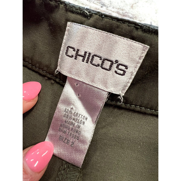 Chico's Olive Green Parachute Pants Size 8