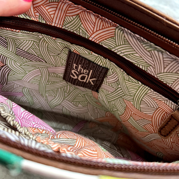 The Sak Striped Leather Iris Crossbody Bag