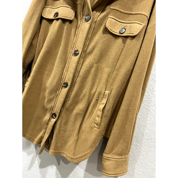 La Miel Boutique Soft Fleece Button Down Camel Shacket Small