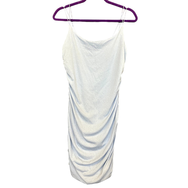 B. Darlin Light Blue Shimmer Ruched Cocktail Mini Dress Size 13/14