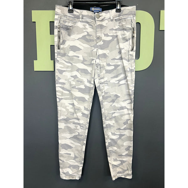 Democracy "Ab"solution Light Gray Camo Skinny Jeans Size 12