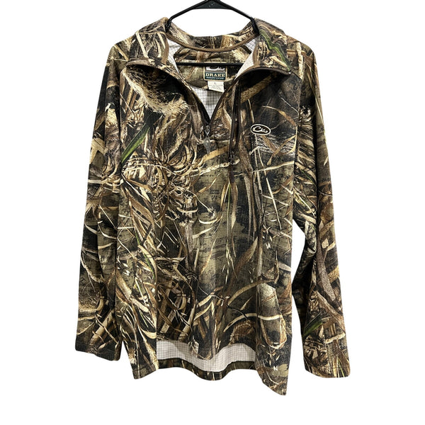 Drake Waterfowl Breathlite Camo Quarter Zip Pullover Size Large