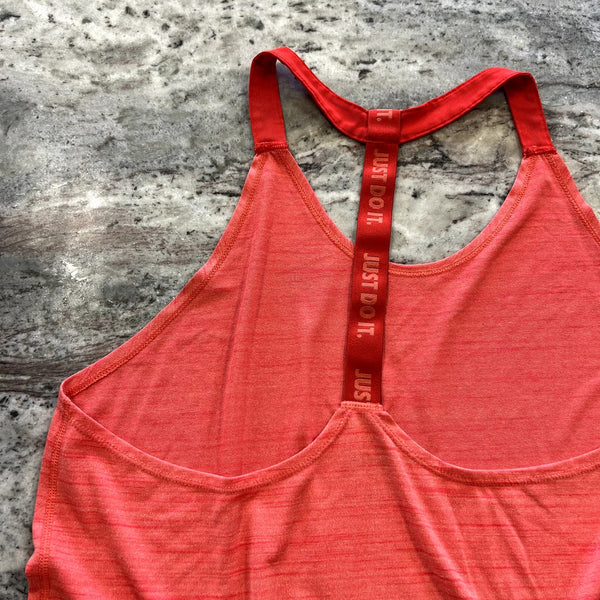 Nike Dri Fit Loose Coral Athletic Tank Large