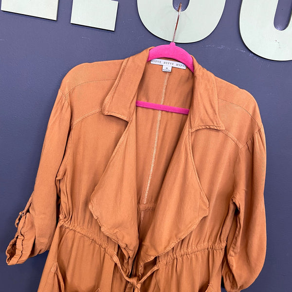 Hyfve Rust Open Front Lightweight Jacket Size Medium