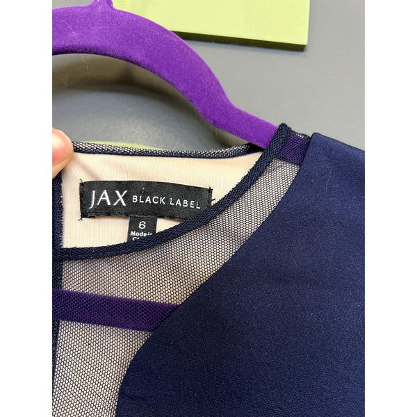 NWT Jax Navy Blue Mesh Sheath Dress Size 6