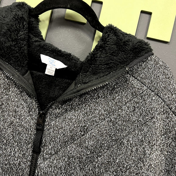 NWT Time and Tru Sherpa Lined Black Quilted Full Zip Jacket Size 3XL