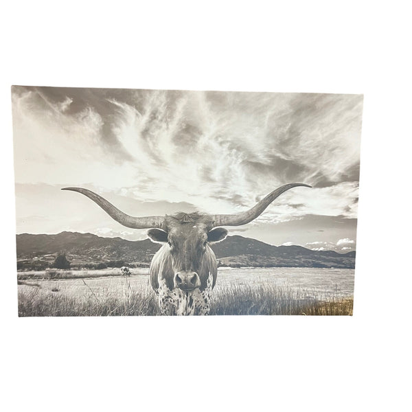 Highland Cow Monotone Canvas Western Home Decor